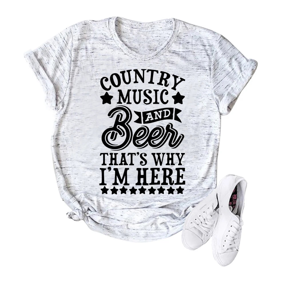 Country Music and Beer - Get Your Twang On with Classic Country Tees - The Ultimate Unisex T-Shirt for True Country Souls! - Classic Country Tees