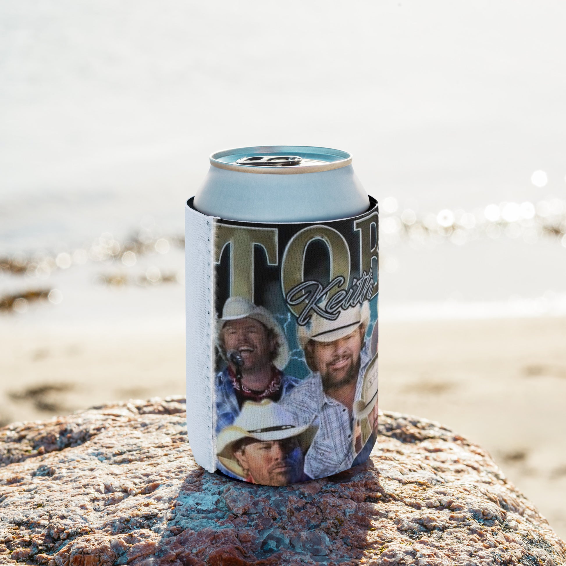 Portrait of Toby (Can Cooler) - Inspired by Toby Keith | Classic Country Tees - Classic Country Tees